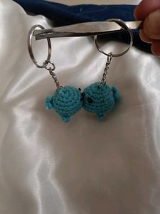 Cute whale magnetic Crochet  Keychain