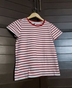 Fame Forever Striped Red & White T-Shirt