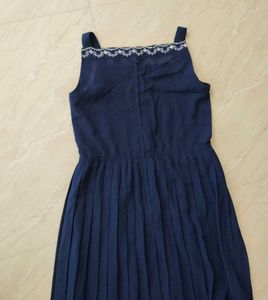 Navy Dress with Embroidery details.