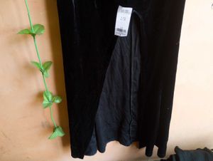 ❤️Size XS to L Elegant Black Velvet Midi Dress