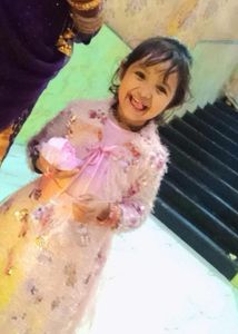 Sparkling Peach  frock  Set