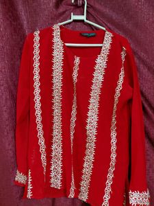 Lovely Red Kurta with Delicate Embroidery