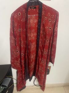 Fabindia Floral Print Mirror Work Shrug, Size