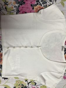 Ribbed Button-Up Cropped Top