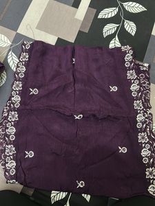 Elegant Embroidered Purple Dress