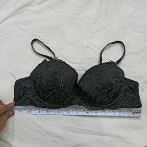 Black Lace⭐ Bra with Gold Accents