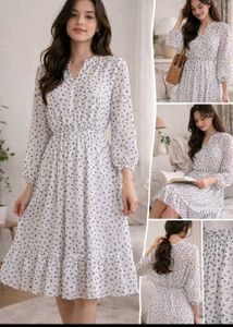 Chic Floral Print Midi Dress