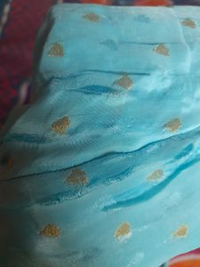 Blue &amp; Gold Patterned Fabric