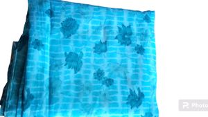 Vibrant Blue Tie-Dye Saree