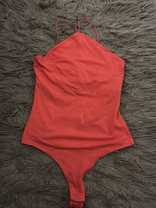 orange Halter Bodysuit