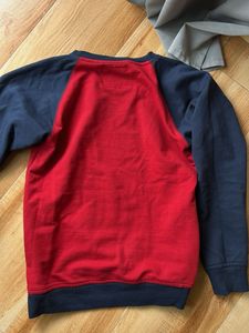 Raglan Red &amp; Navy Pullover Sweatshirt