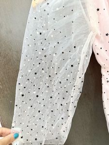 Sparkly Star Mesh Long Sleeve Top