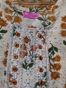 Women Cotton 3Pcs Kurti Set.Size-L