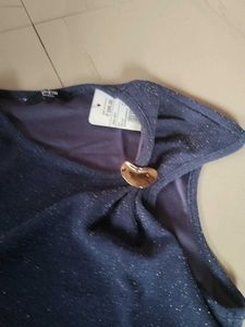 Sparkly Blue Asymmetrical Top