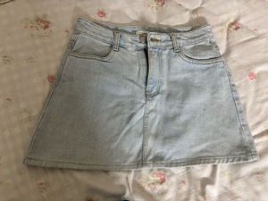Light Wash Denim Mini Skirt