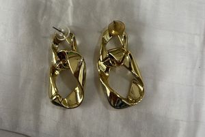 Chunky Gold Chain Link Drop Earrings