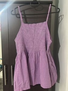 Zudio Purple Smocked Cami Top