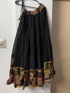 Elegant Black Ethnic Skirt