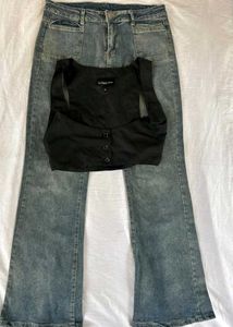 Crop Black Vest