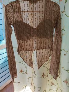 Sheer Front Slit Padded Top🪞