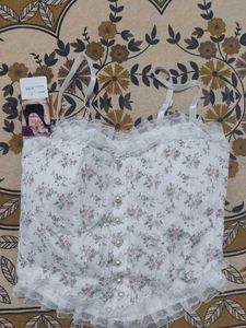 Floral Lace Button-Up Bra