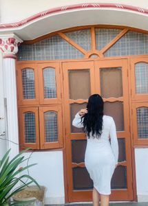 Veronica White Cutout Long Sleeve Dress