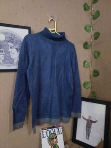 Blue Turtleneck Sweater