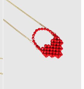 Red Heart Beaded Clutch