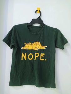 Dark Green 'Nope' Graphic Tee