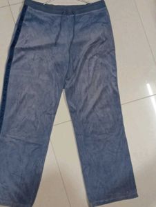 Blue Velour Track Pants