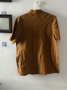 Men's Brown Striped Kurta