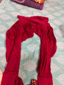 Maroon Kurta Set with Peach Dupatta