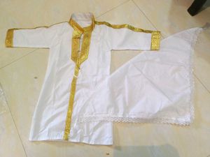 🪙🤍White Kurta with Gold Embellishments