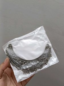 Boho Silver Oxidized Choker Necklace