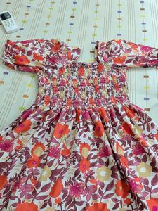 Floral Smocked Puff Sleeve Dress