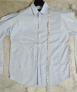 ZARA Men's Light Blue Striped Dress Shirt