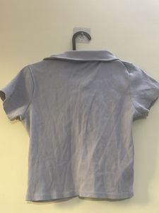ZARA lavender polo top with zip