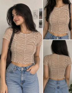 Sheer Mesh Swirl Print Top