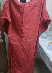 Embroidered Red Kurta