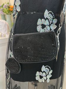 Black Rhinestone Crossbody Bag
