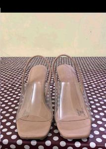 Chic Clear Strap Block Heels
