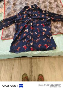Stylish Blue Butterfly Print Shirt