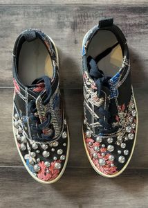 Zara Embroidered &amp; Embellished Sneakers