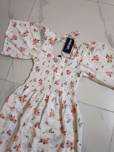 Zara Floral Smocked Dress