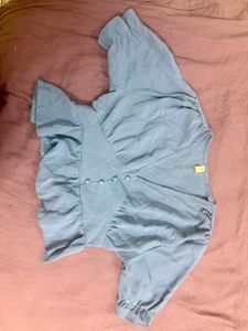 Blue Peplum Top