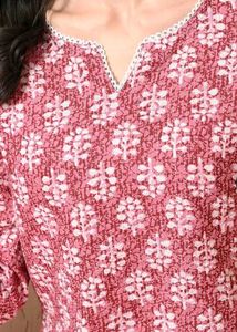 Chic Pink Printed short Kurti Top