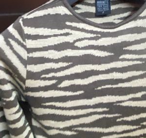Zebra Print Long Sleeve Top