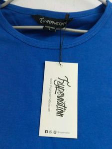 Women's Blue Long Sleeve Crewneck T-Shirt