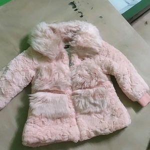 Pink Faux Fur Baby Coat