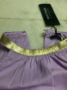 Lavender Top with Gold Detail - Size M